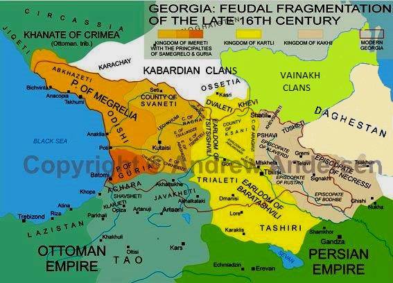 Карта Кавказа 16 век